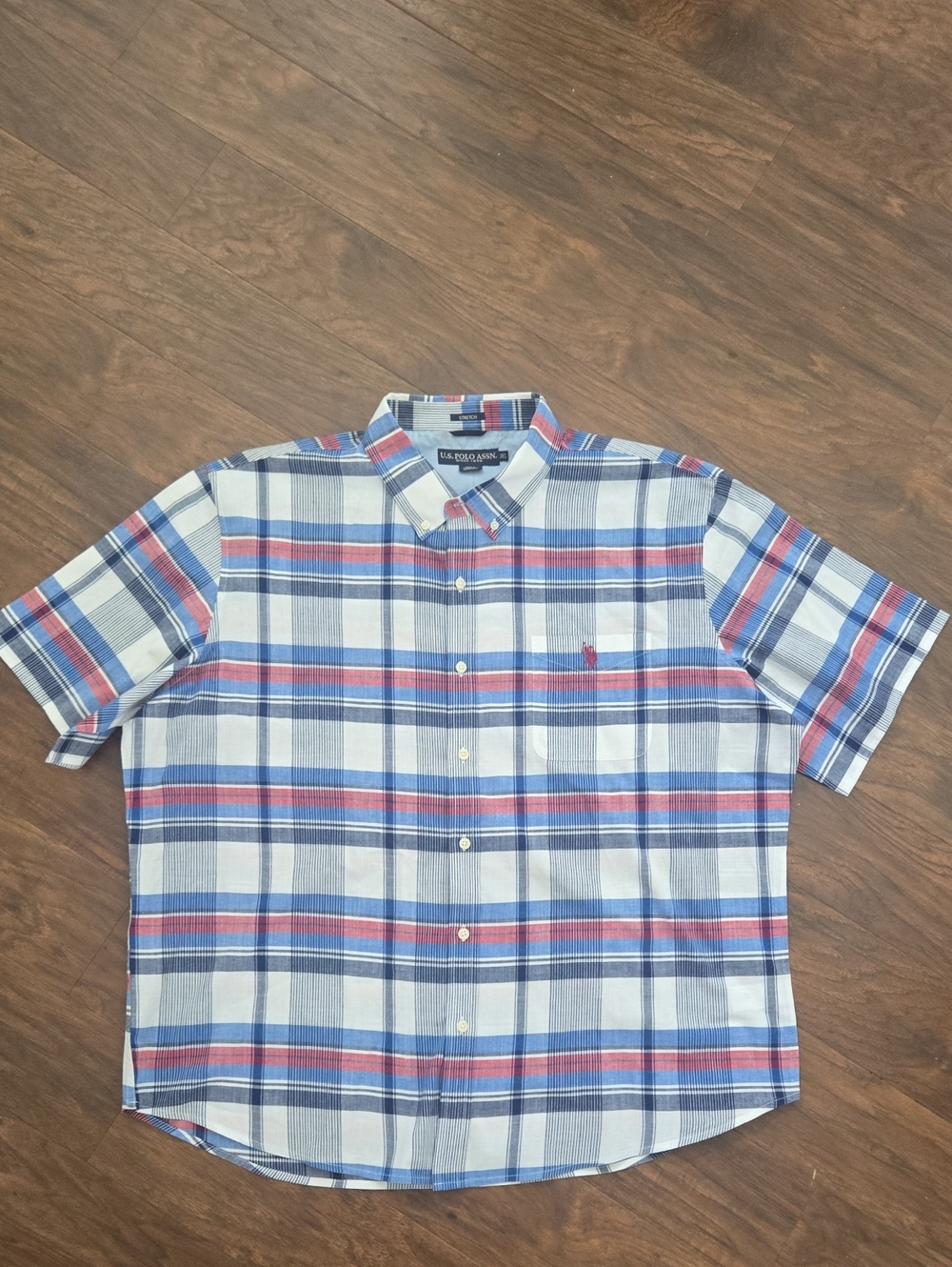 Polo by Ralph Lauren Blue and Red Plaid Short-Sleeve Button-Down Shirt_173